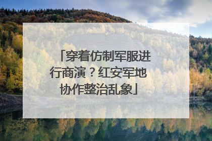 穿着仿制军服进行商演？红安军地协作整治乱象